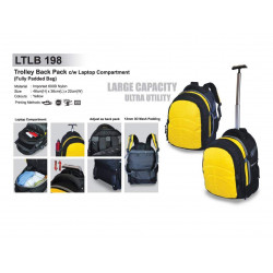 LTLB 198 Trolley Back Pack c/w Laptop Compartment (Fully Padded Bag)